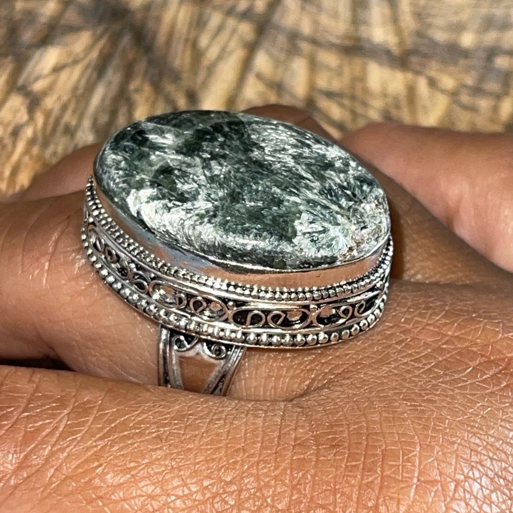 Chunky Seraphinite Ring Size 8